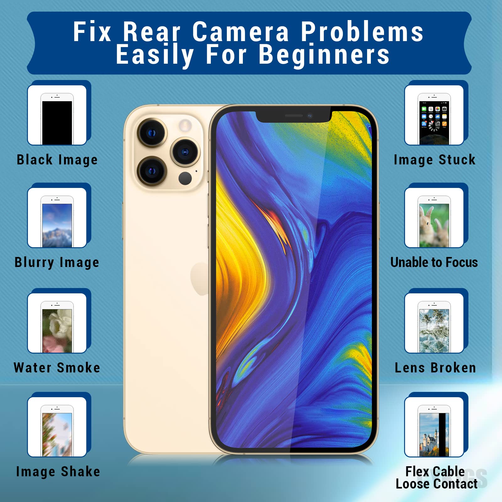 Nuevo Probado Para IPhone 12 13 Pro Max Módulo De Cámara Trasera Cabl Flexibl Reemplazo De Cámara Frontal Para 12 13 Mini - AliExprs
