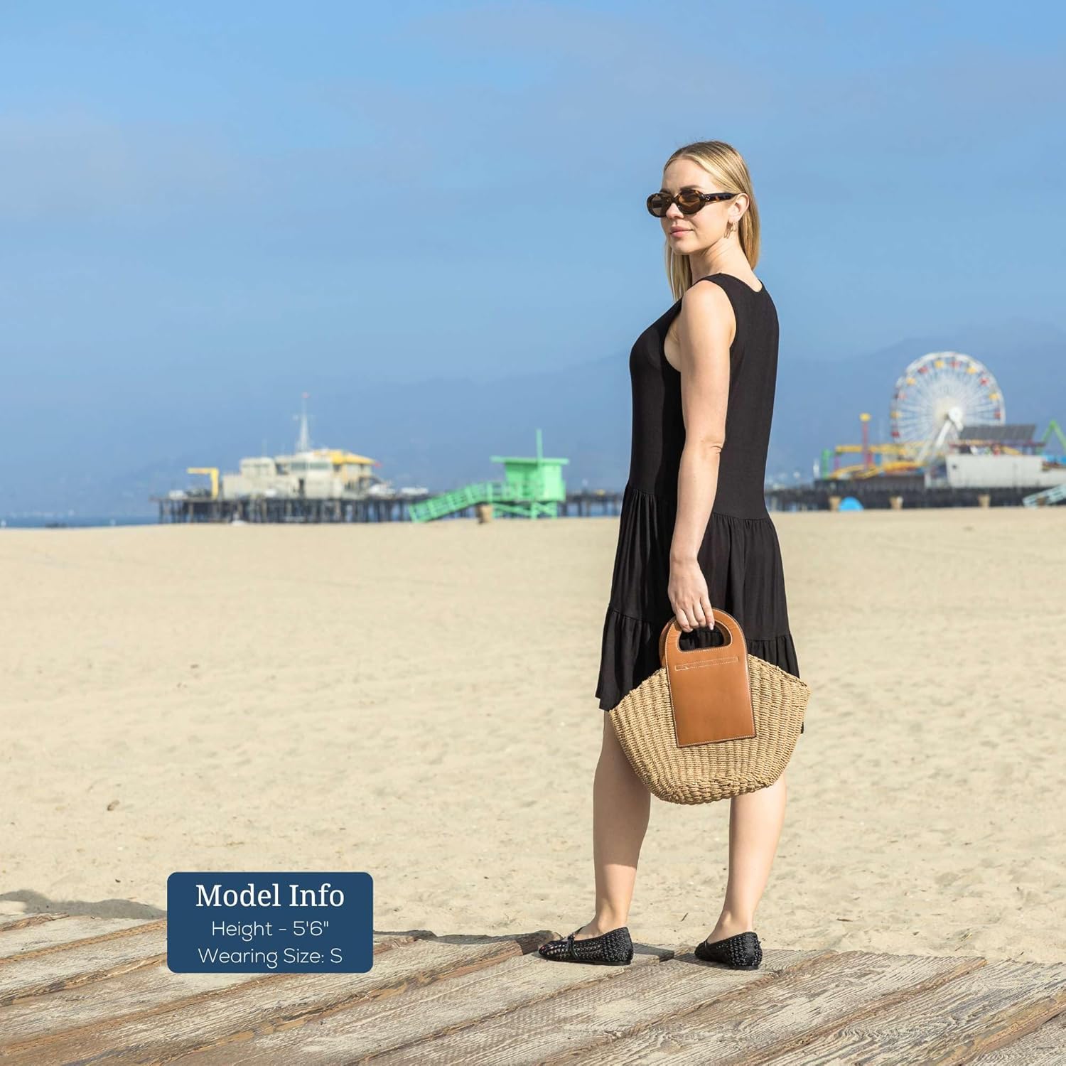 Azules Women’s Sleeveless Tiered V-Neck Dress – Soft Stretchy Flowy Babydoll Mini Swing Dress with Pockets - Image 4