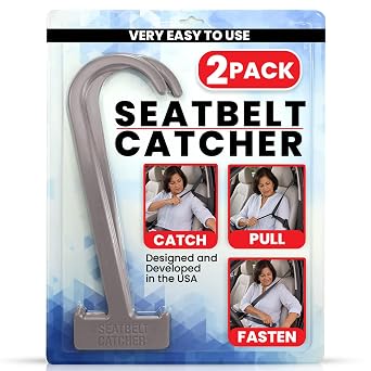 Seat Belt Catcher, Grabber, Seatbelt Reacher Tool - Gray, 2 Pack