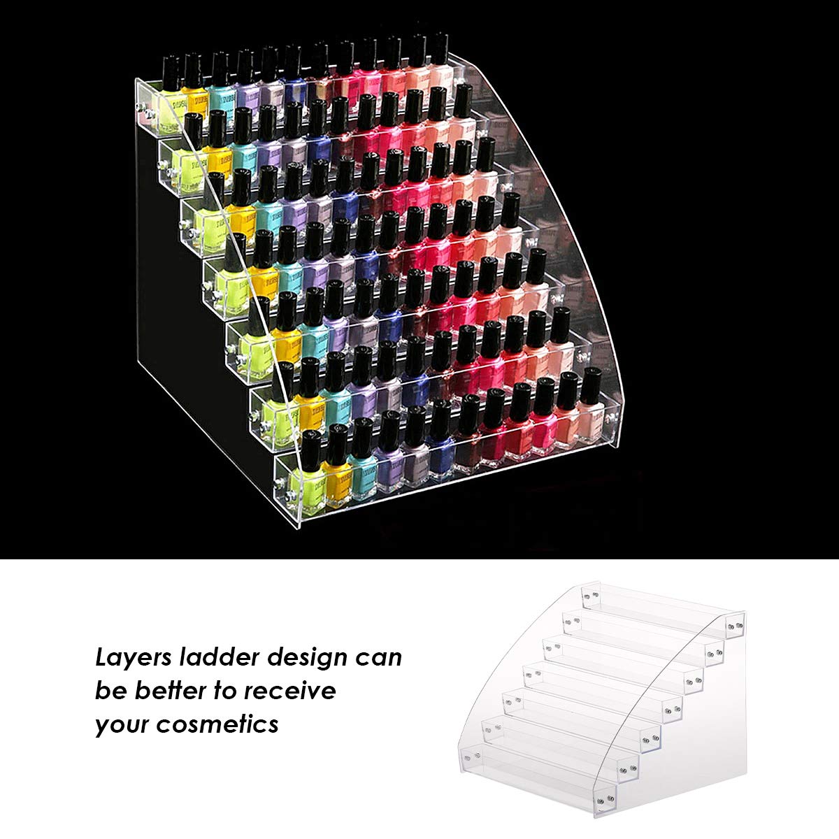 Étagère Acrylique Vernis à Ongles 3 Niveaux – Présentoir Transparent 3 Couches Pour 18 Flacons, Tatouage & Cosmétique