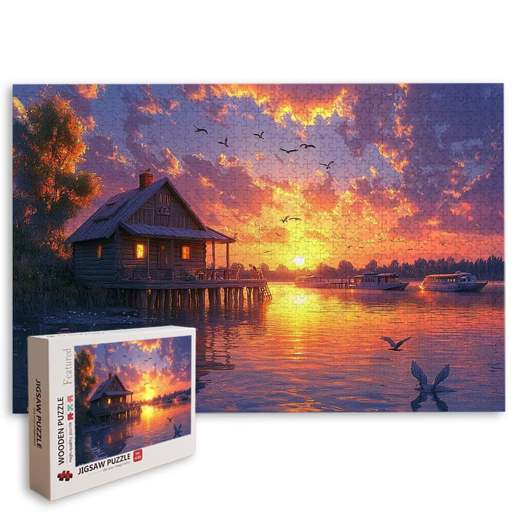 Puzzle Lago, Puzzle 1000 Pezzi Adulti per Decor, Regalo Donna/Uomo -8358