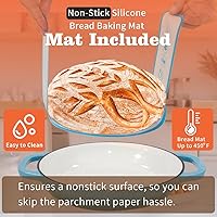 Vista 3 de Horno holandés de hierro fundido esmaltado con tapa, kit para hornear pan de 11 pulgadas, sartén esmaltada de 6 cuartos de galón, horno holandés