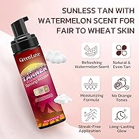 Vista 2 de Self Tanner Mousse Mitt Kit – Sunless Tanning Foam with Hyaluronic Acid for Hydrating - Flawless & Streak-Free Watermelon Scent Fake Tan Mousse
