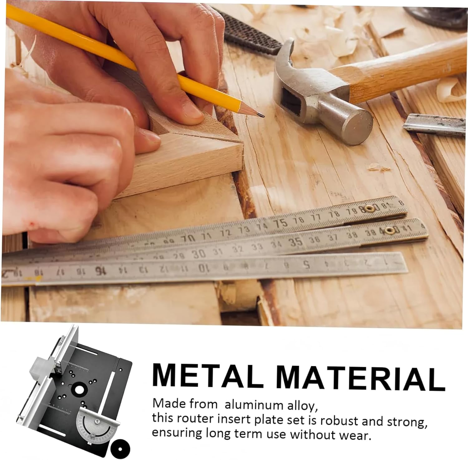 Aluminum Alloy Router Table Insert Plate Router Insert Plate Kit for Woodworking Bench