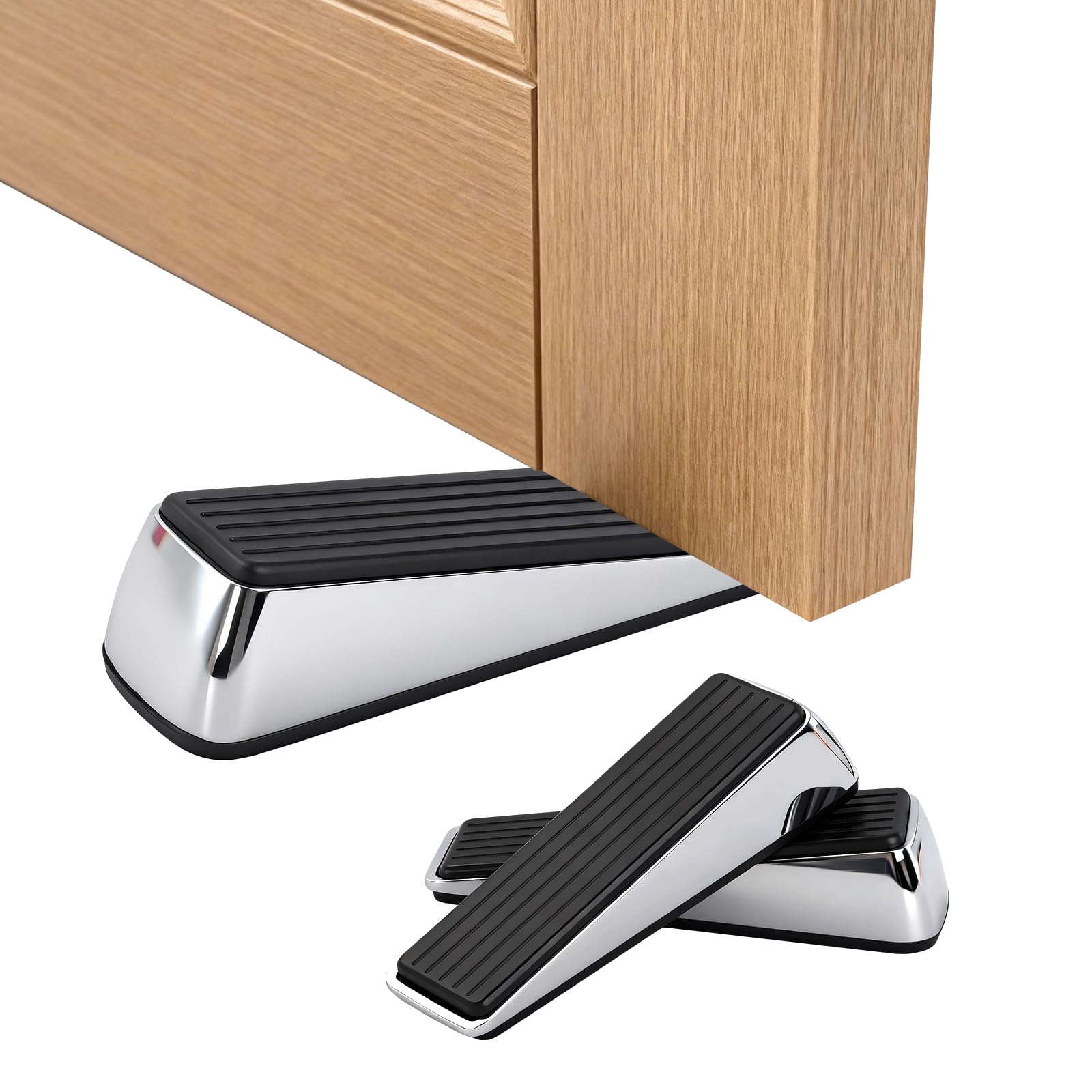 giteo Bedding Door Wedges Indoors, Rubber Door Stop, 3 Pack Door Stopper