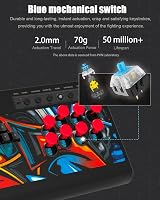 PXN X8 Arcade Fight Stick - Billentyűzet-szerű irányítógombokkal, kék mechanikus kapcsolókkal, turbó funkcióval - PC, PS3, PS4, Xbox és Swit 5
