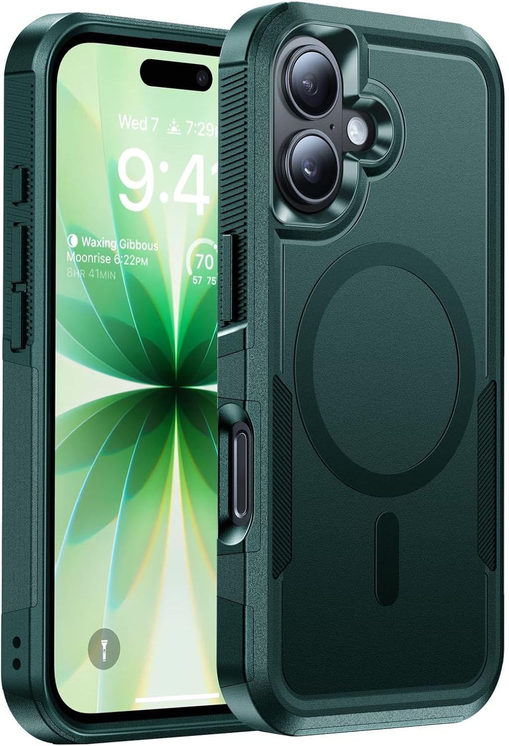 Magnetic for iPhone 17 Case Military-Grade Shockproof, Rugged Phone Case, Heavy Duty Protection Cover [Compatible with MagSafe] Anti-Fingerprint Anti-Scratch for iPhone17 6.3", Green iPhone 17 (2025) Green