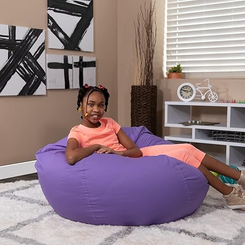 Miniatura 157 de Flash Furniture Puf de gran tamaño para niños y adultos, juego de 1, sherpa natural Negro -,Negro Peludo,Blush Peludo,Marrón,Camouflaje,Azul