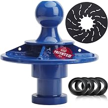 Kingpin to Gooseneck Ball Adapter 1.5" Raised Reinforced Rib for 2-5/16'' Fifth Wheel Gooseneck Ball Hitch Adapter, Anti-tilt PU Washer and 5th Wheel Lube Plate Included