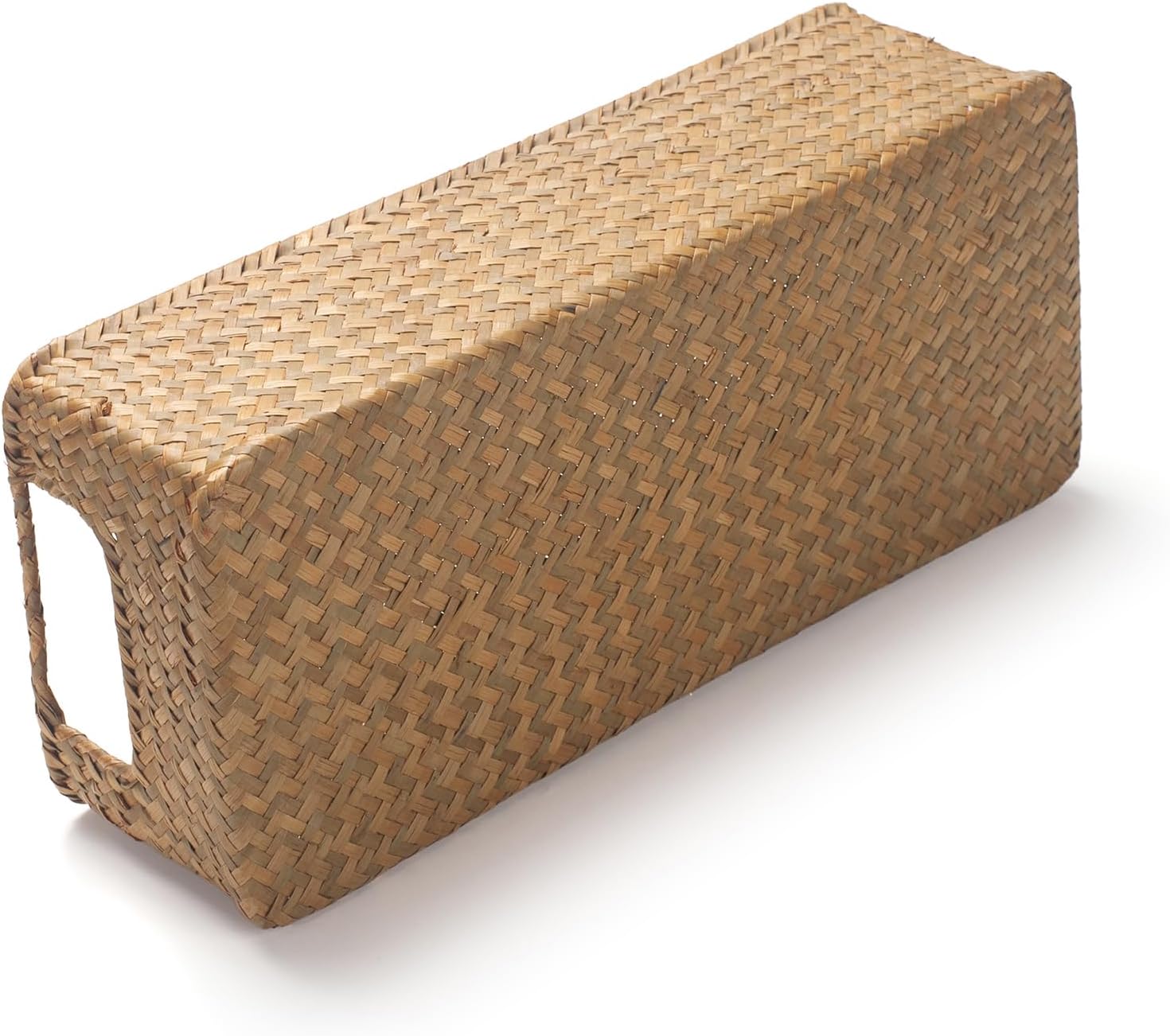 Seagrass Toilet Paper Basket for Back of Toilet Tank Top, Wicker Bathroom Storage Basket for Organizing and Decor, Natural