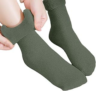 ウィンター サーマル ウォーム ソックス レディース,伸縮性のあるウィンター コージー ソックス ミドル付き | レディース暖かい靴下明るく素敵な色の寒い冬のための厚く暖かい熱靴下 Laideyilan