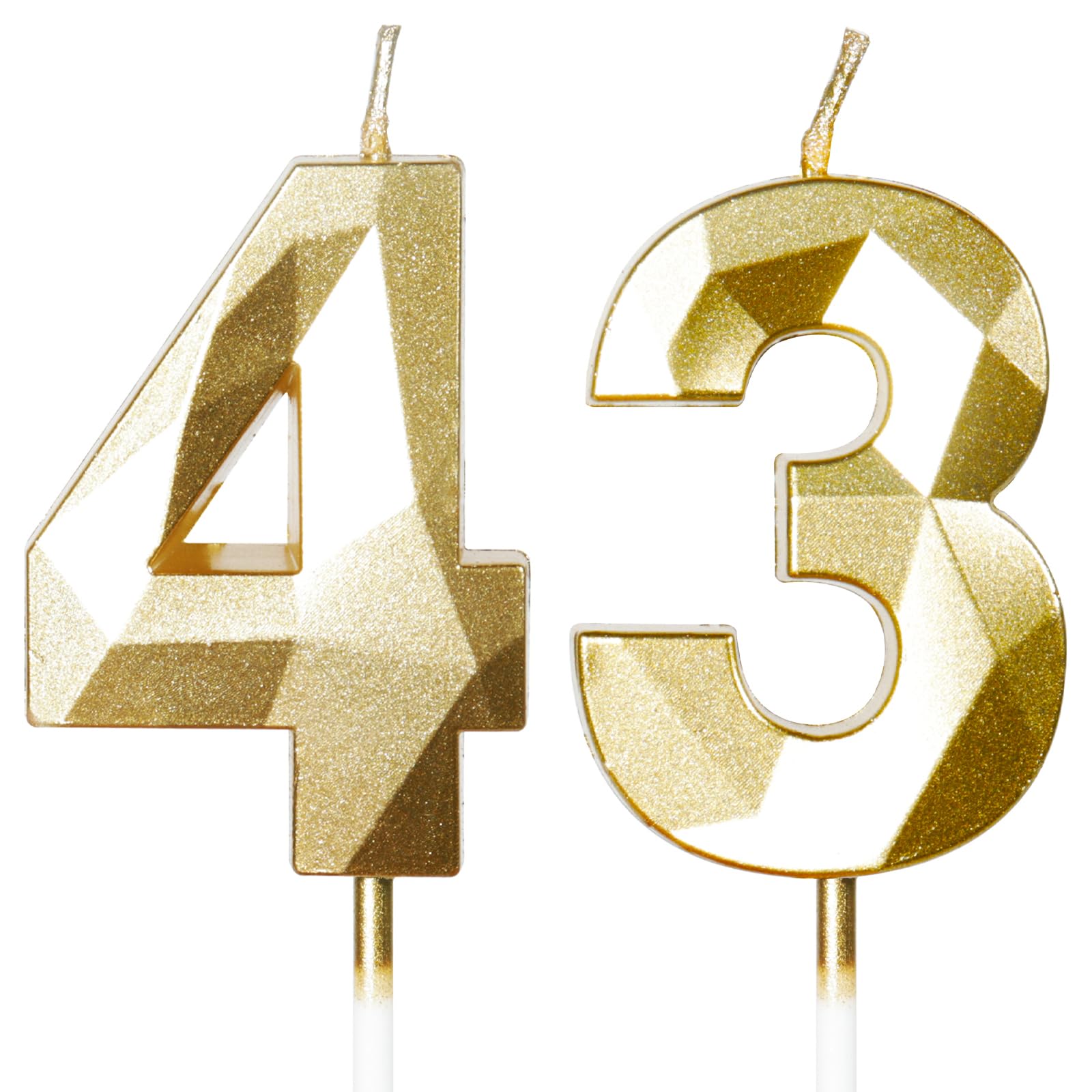 Yiran 50th Birthday Candles, Gold Number 50 Happy Birthday Candles, Cake Topper Decorations for Birthday Party, Wedding Anniversary Celebration Supply — view 189