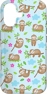Cute Sleeping Sloth Animal Case for iPhone 17