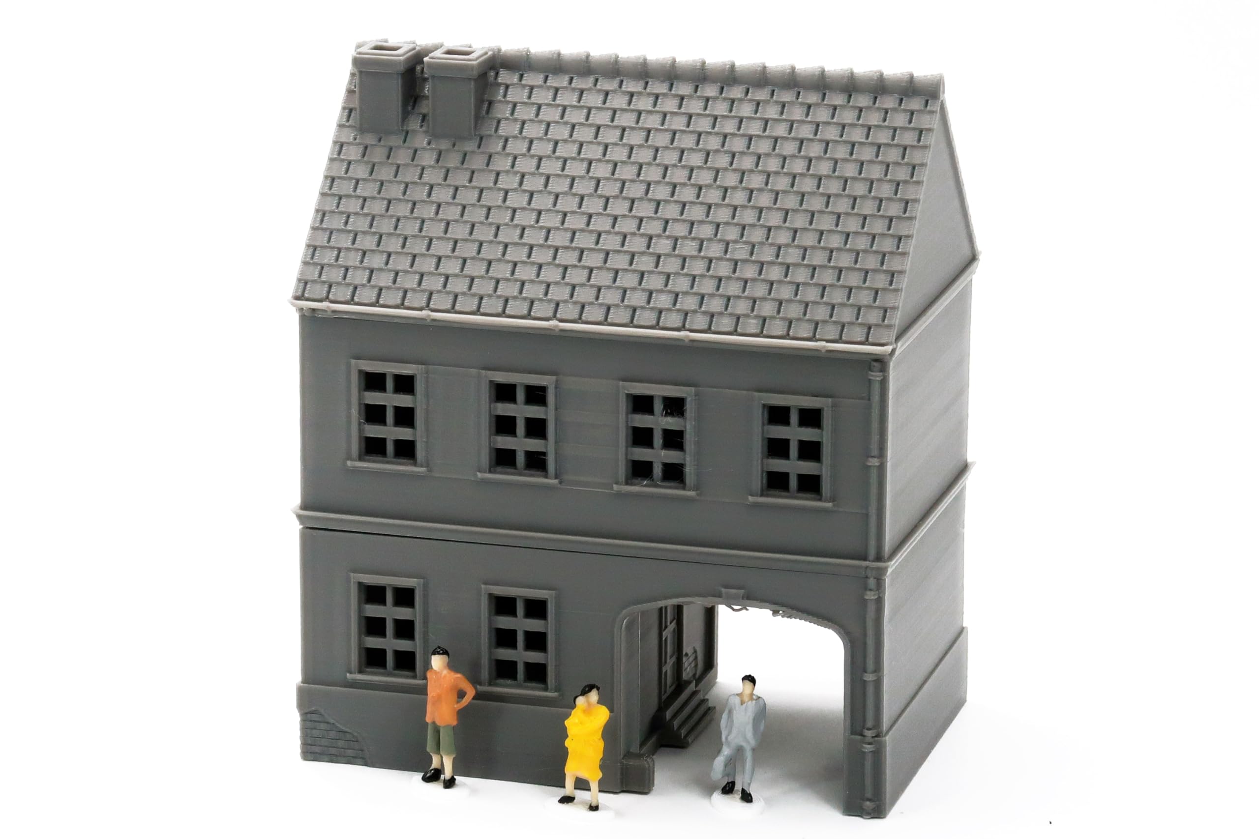 Maison de la vieille ville allemande de l'Est - Bâtiment de train miniature imprimé en 3D à l'échelle HO. époque 2 et plus.