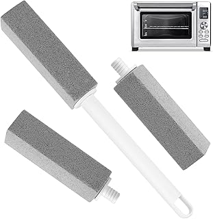 3 Pack Pumice Stone for Cleaning Toilet Gas Stove Grates & Top, Extra Long Handle Cleaner Pumice Stone for Oven, with 3 Replacement Heads