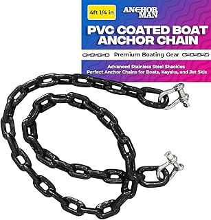 Anchor-Man PVC Coated Boat Anchor Chain with Advanced Stainless Steel Shackles