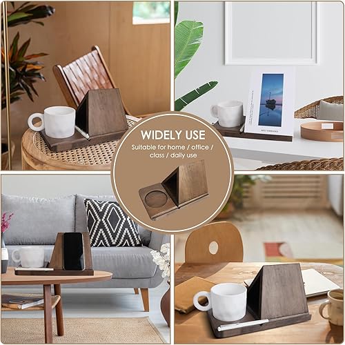 Miniatura 5 de Estante pequeño para libros, soporte triangular, mini estantería de madera para rincón de lectura, decoración de escritorio perfecta y regalos para