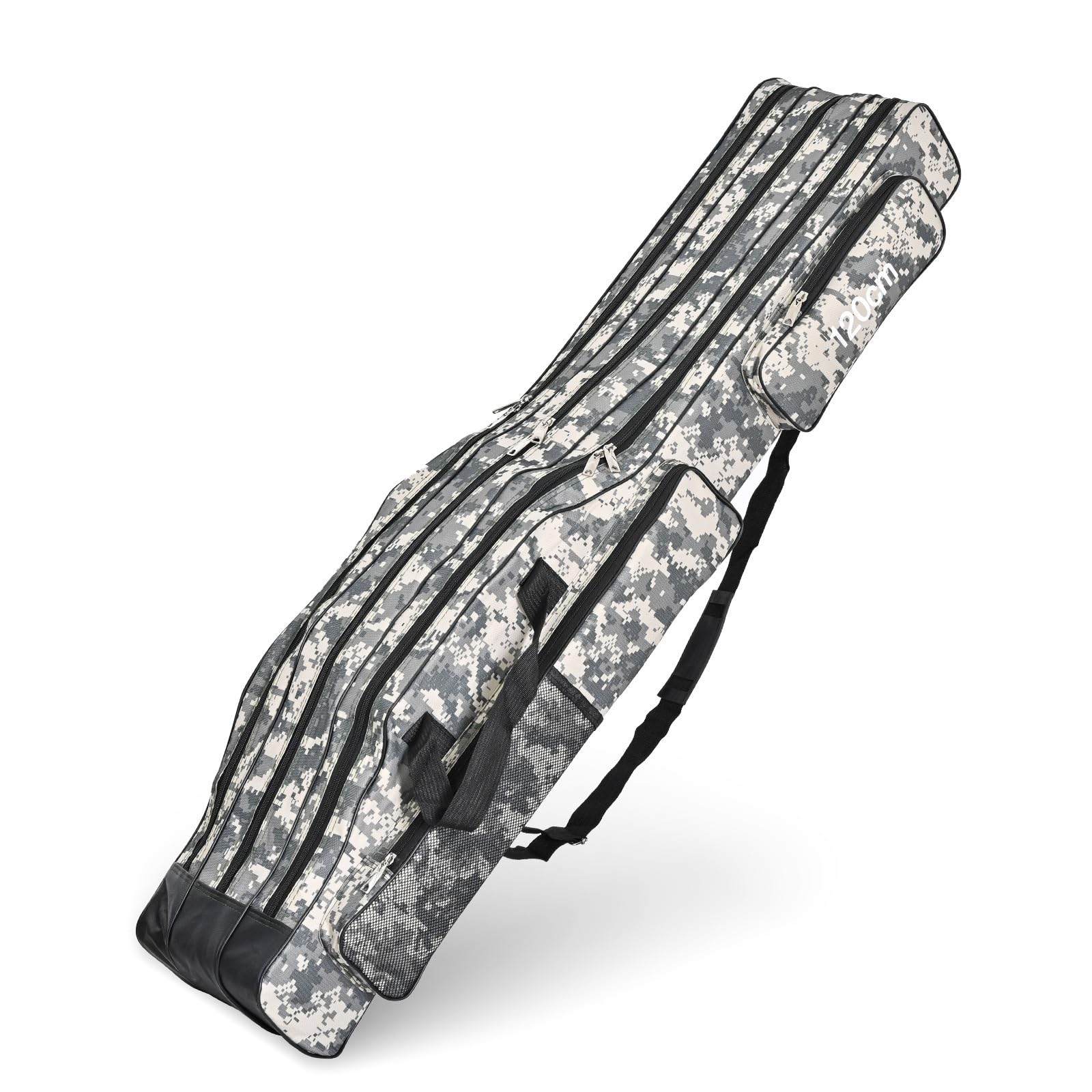 Foldable Fishing Rod Bag, 3 Layer Portable Fish Rod and Reel Bag Large Capacity Fishing Pole Bag for Outdoor (120cm/150cm Optional)