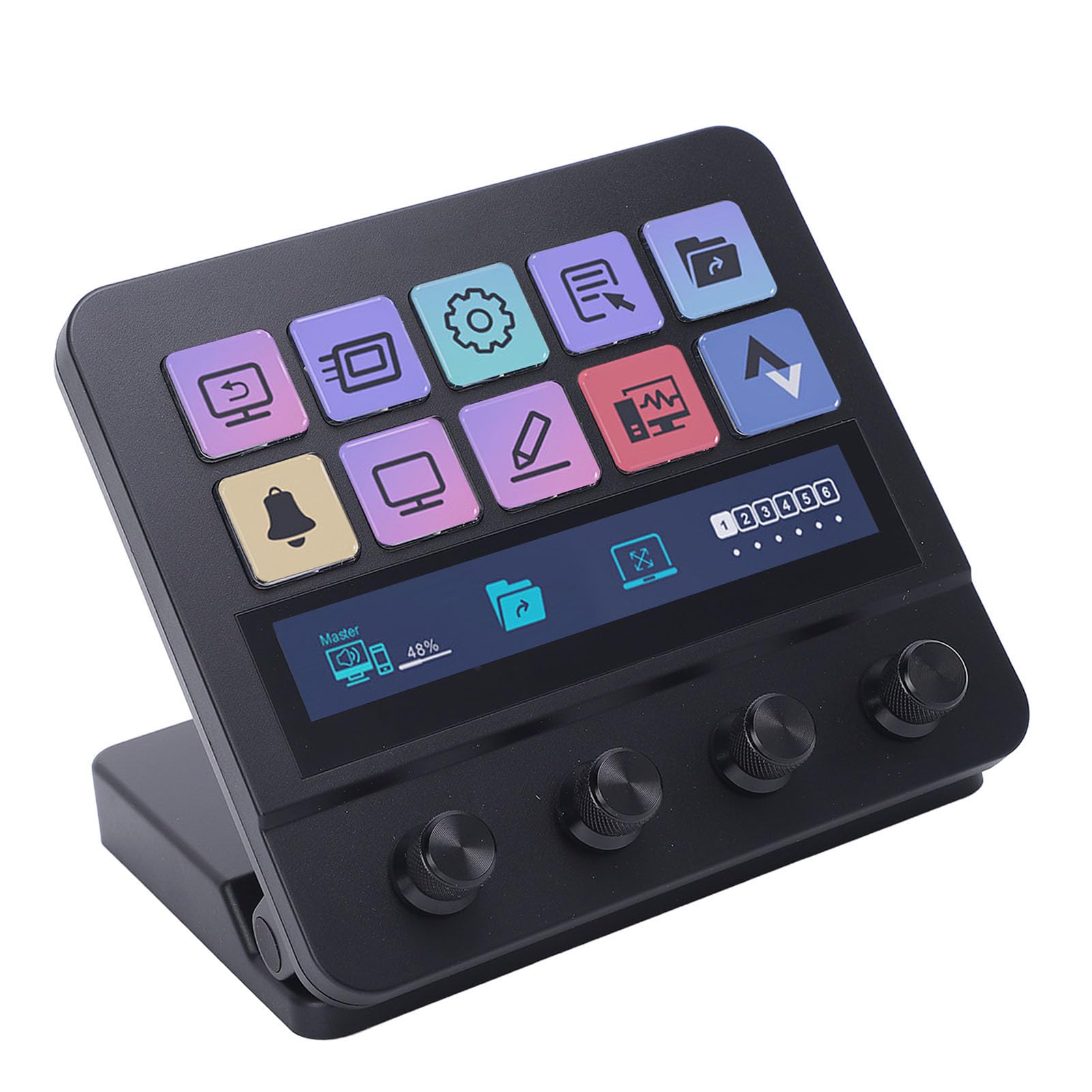Fabater Controller di Streaming con 10 Tasti LCD Personalizzabili per Streaming e Giochi Ad Alta Efficienza Ideale per i Creativi ABS e Metallo