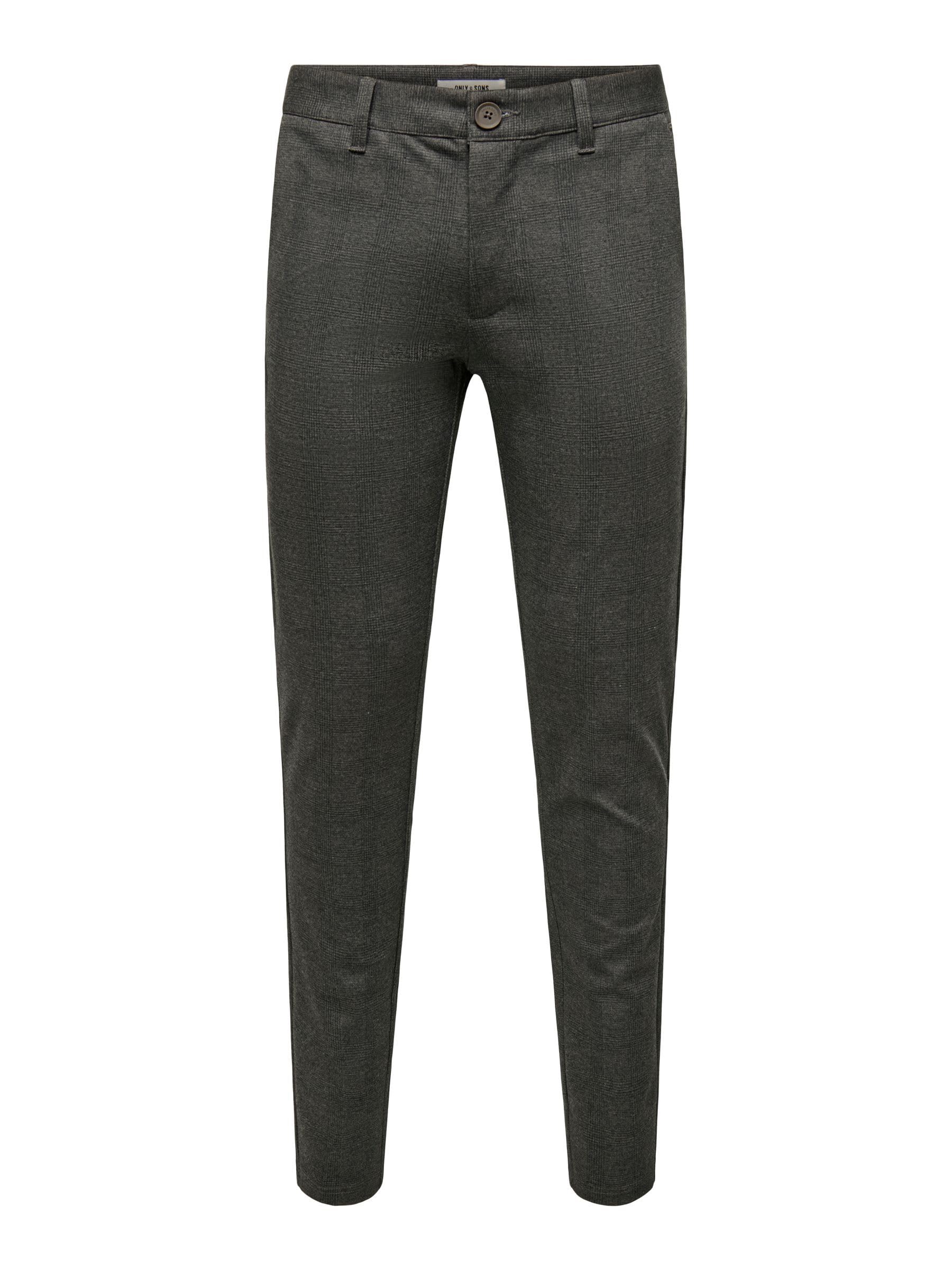 ONLY & SONS Onsmark Slim Check 020960 Trousers, Teak, 34 W/34 L