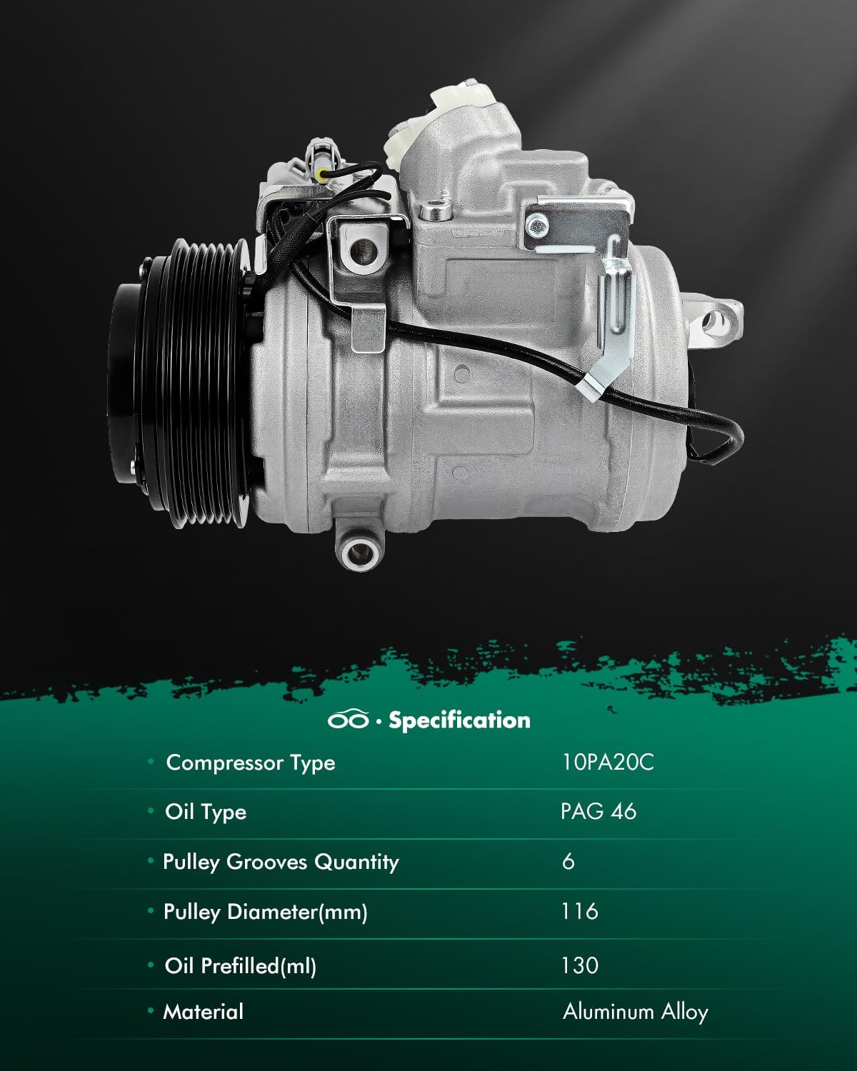 SCITOO AC Compressor Fit for Lexus LX470 4.7L 1998-2007, Air Conditioning Compressor for Toyota Land Cruiser 4.7L 1998-2007 78397