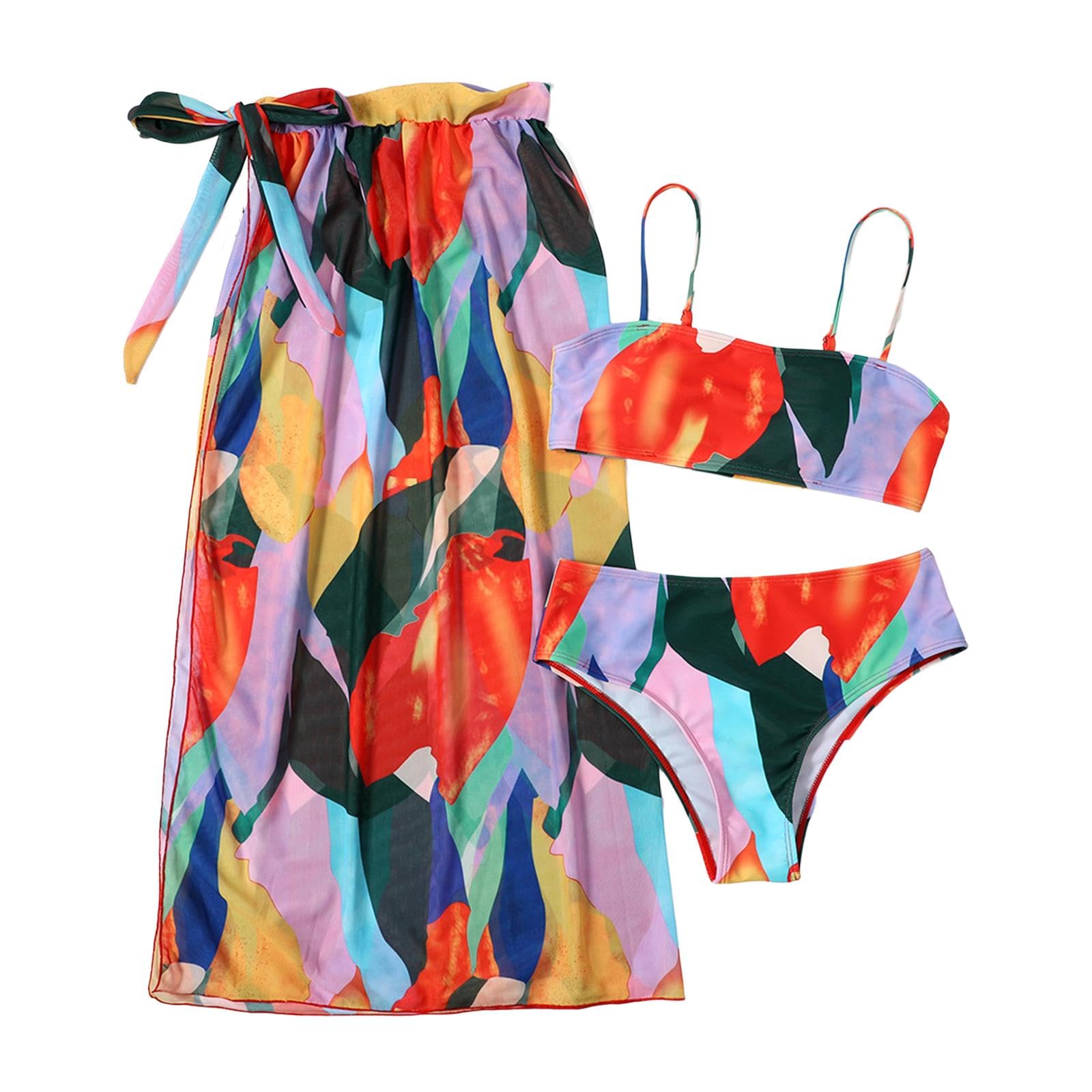 nivaa Women Bikini Sets with Cover up Skirt Swimwear Swim Pool Beachwear Swim Suit M-picture-11