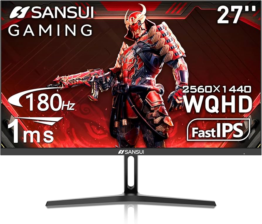 SANSUI 27 Inch WQHD 2560 x 1440P Gaming Monitor 180Hz/144Hz 1ms
