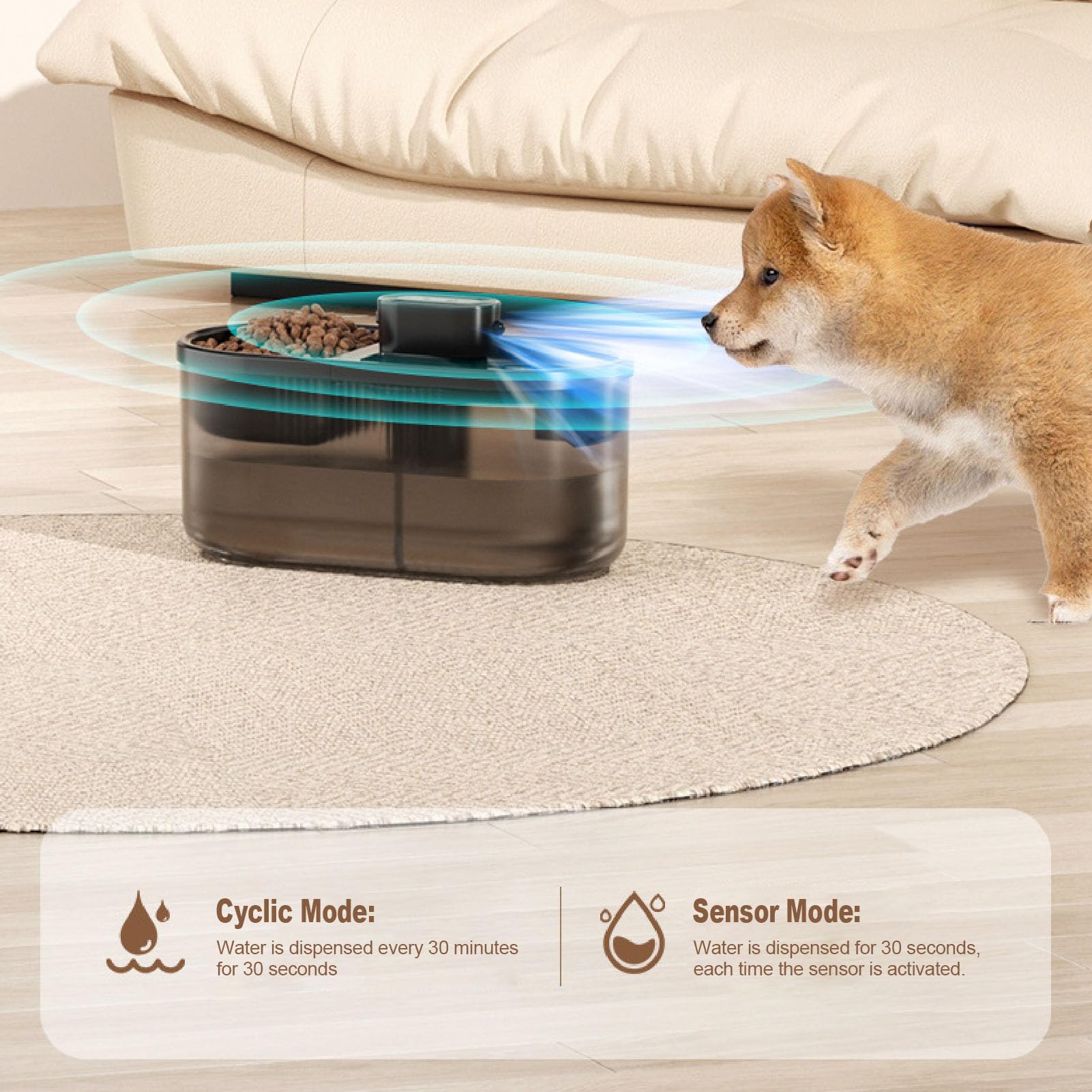Ejoyous Fuente de Agua para Mascotas, Fuente Automática de Plástico para Gatos de 4,5 L con Dispensador y Filtro Temporizados, Gran Suministro de Agua Interior para Gatos, Perros y Hogares con (BLACK)