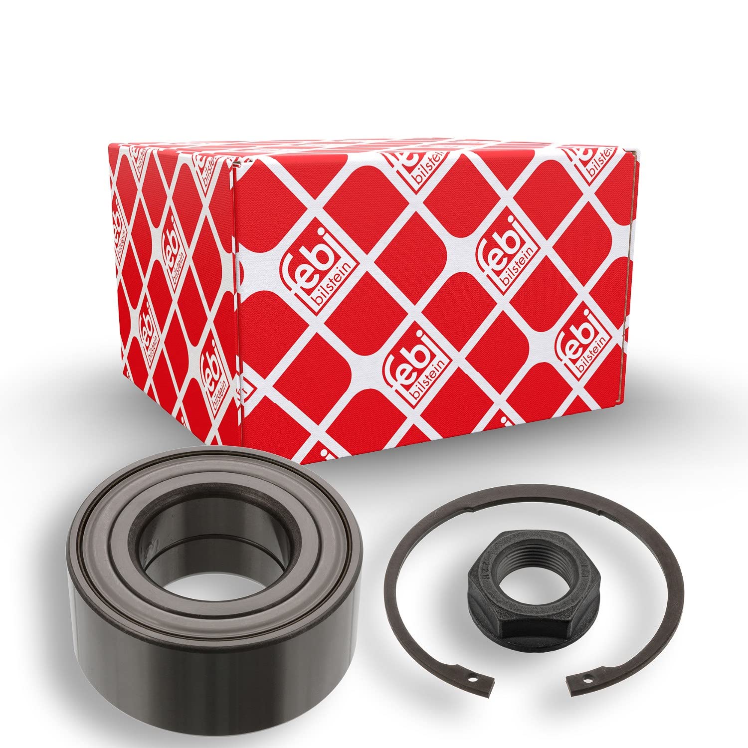 febi bilstein 05543 Wheel Bearing Kit with axle nut and circlip, pack of one