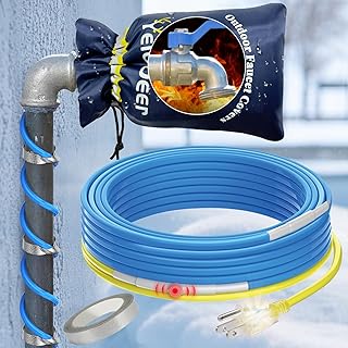 6 FT Heat Tape for Water Pipes Kit for Winter Pipe Freeze Protection, Self-Regulating Heater Trace Cable with 7.1"W X 10.7"H Outdoor Faucet Cover 5W/Ft 120V