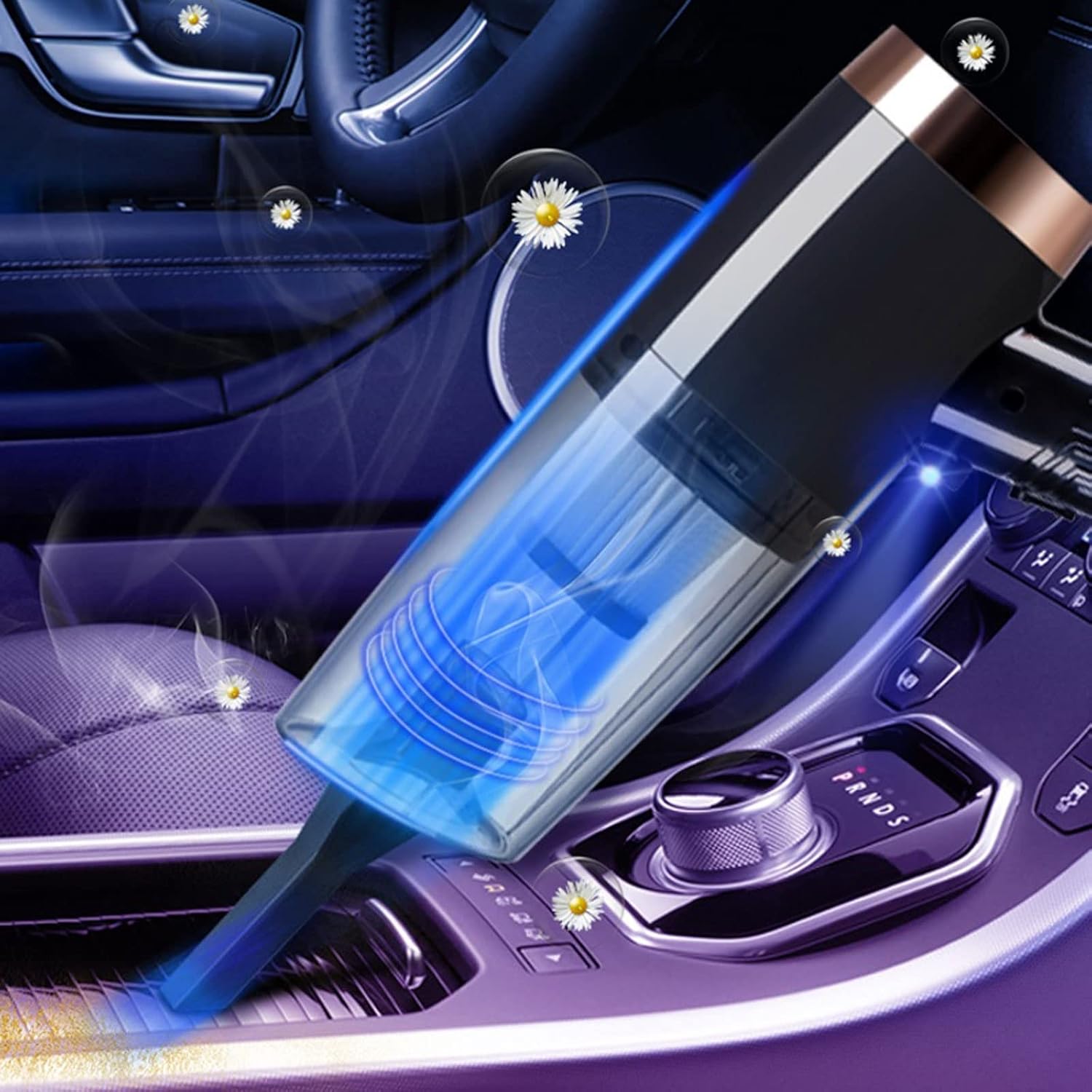 Hard Floor Vacuum Car Vacuum Cleaner Handheld Mini Vacuum Portable car Cleaning Tools auto Vacuum Cleaner for car Home (Color : Black)