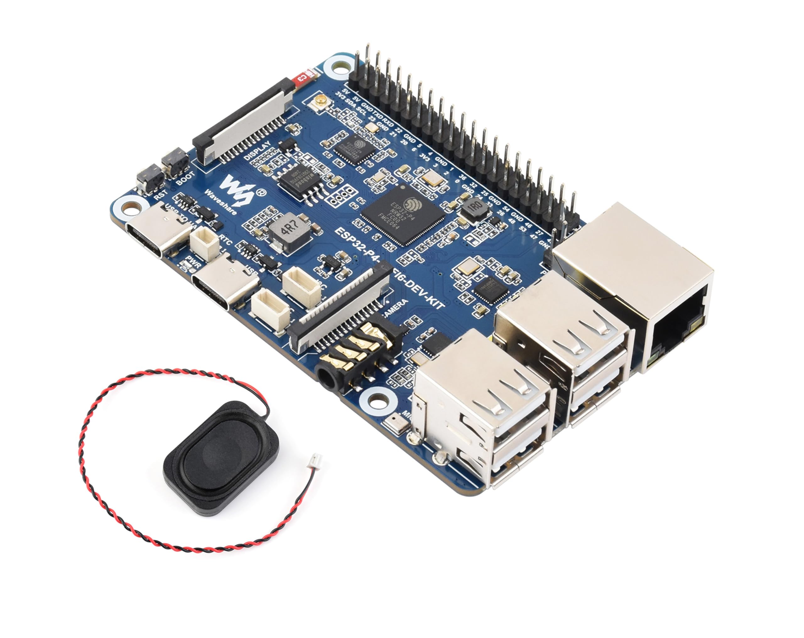 AI ESP32-P4-WIFI6-DEV-KIT Development Board, Based On ESP32-P4 and ESP32-C6, Supports Wi-Fi 6 and Bluetooth 5 / BLE 5, Rich Human-machine Interfaces, Supports AI Speech Interaction, with Speaker-image-31