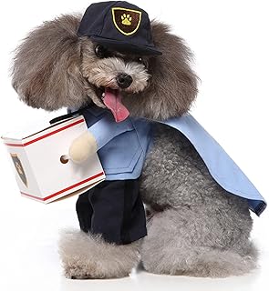 Dog Mail Carrier Costume, Durable Soft Fabrics Funny Costumes Pet Suit Comfortable with for Small Dogs for Cats(S)