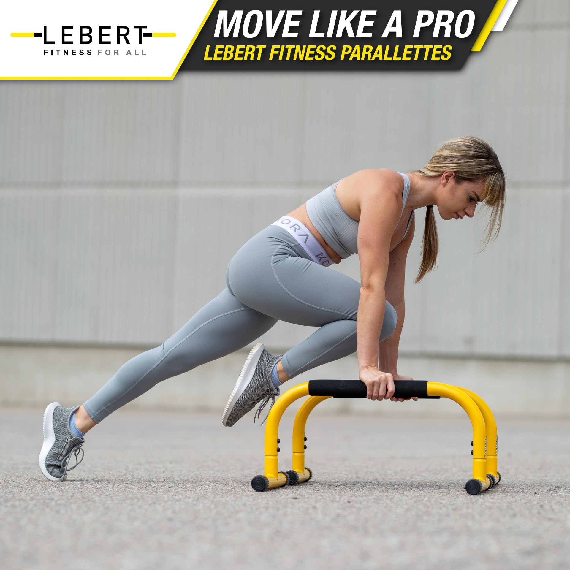 Lebert Fitness Support de barre de traction original Equalizer Total Body Renforcer Barre de traction Équipement de gym Station de trempage – Bande de résistance aux hanches, guide d'entraînement et groupe en ligne