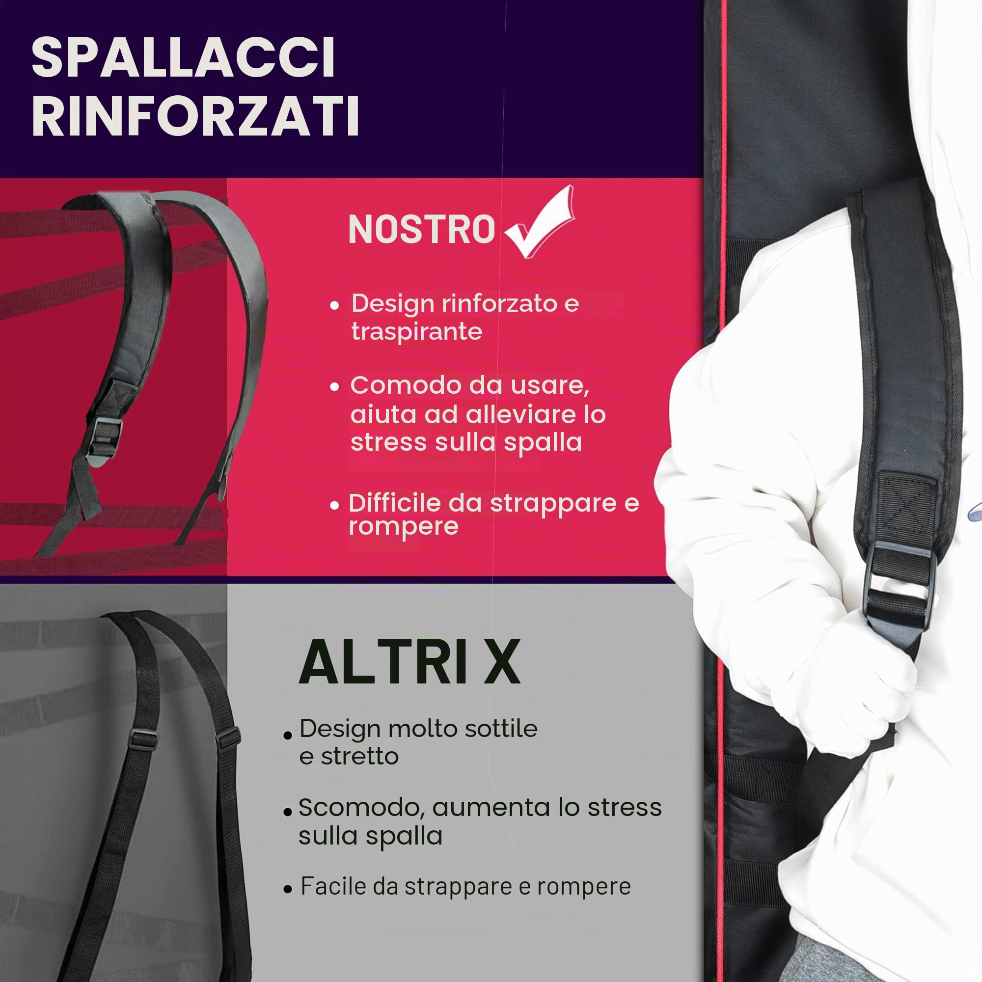 Custodia per tastiera 61 tasti impermeabile tessuto Oxford 600D imbottita 101,6 x 40,6 x 15,2 cm nero