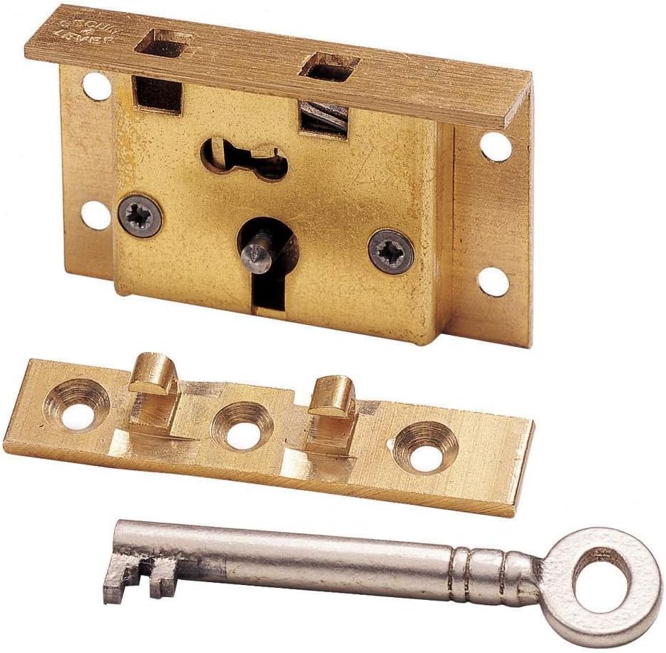 Rockler Half Mortise Heavy Duty Skeleton Key Lock - Solid Brass Mortise Set - Secure Lock for Trunks and Storage Chests - Ideal for Jewelry Boxes, Wooden Chests and Restoration Projects