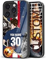 Vista 33 de Fundas personalizadas con nombre y número de fútbol para iPhone 11, 12, 13, 14, 15, 16, 17, 16 Pro Max Plus Mini, Samsung Galaxy Note10 Note20 S8 9