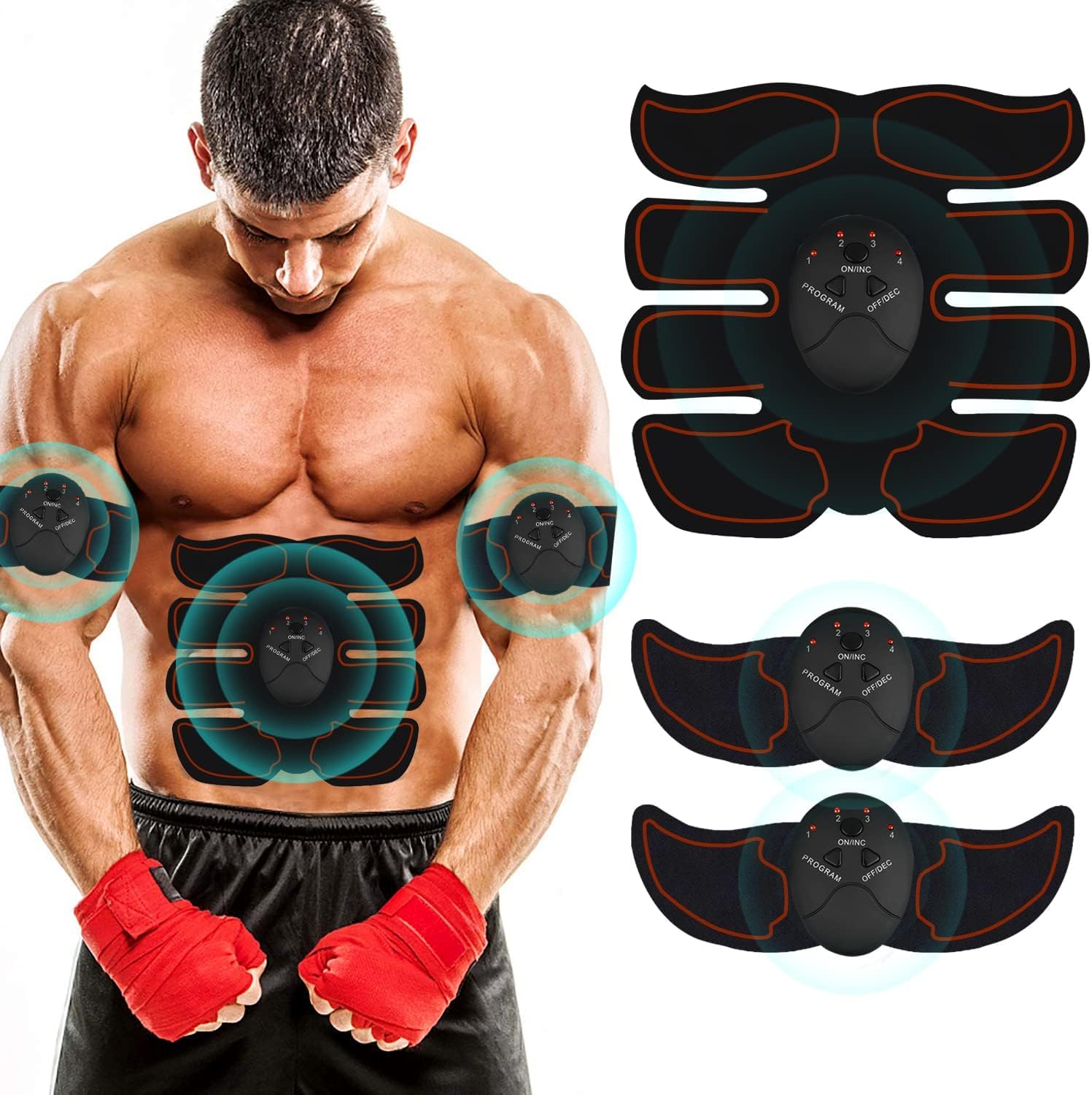 AILEDA Muscolo stimolatore Elettrico, Cintura stimolatore Elettrico Addominale, Muscolo stimolatore Elettrico Addominale, Efficace e Sicuro, potenziatore Muscolare Portatile