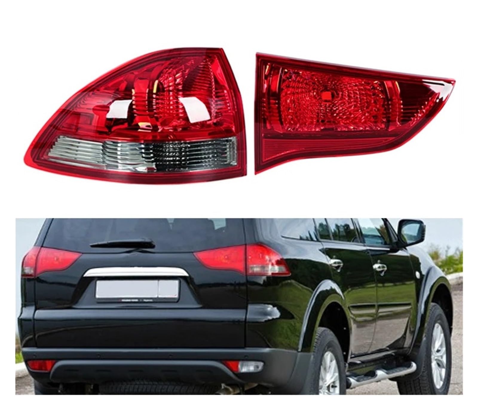 Conjunto piloto trasero coche Luz Trasera Del Parachoques Coche Para Montero Sport Para Pajero 2007-2014 2008 2009 De Freno Luces Advertencia Estacionamiento Sin Bombilla