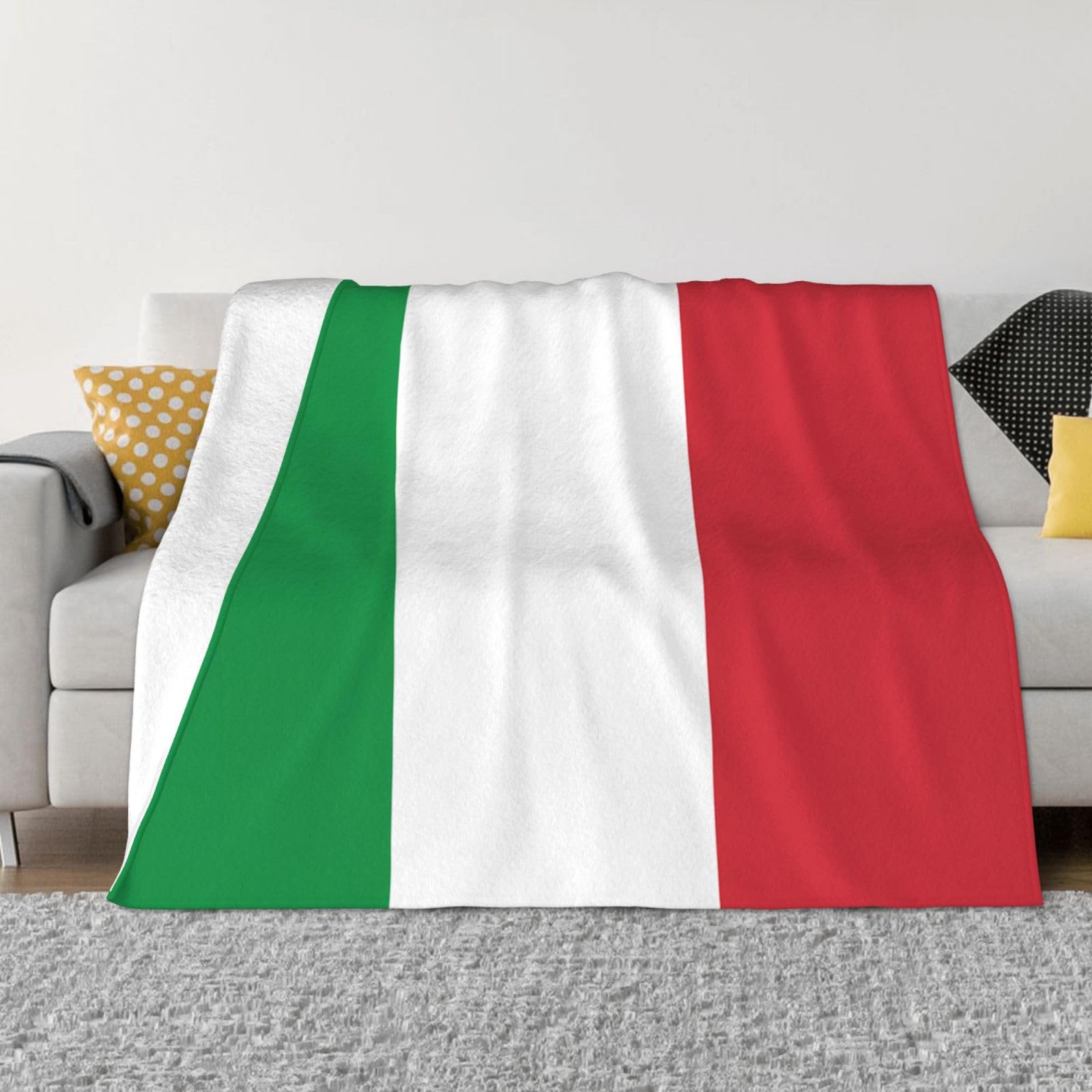 Couverture flanelle motif drapeau italien 203x152 cm PHAYAH