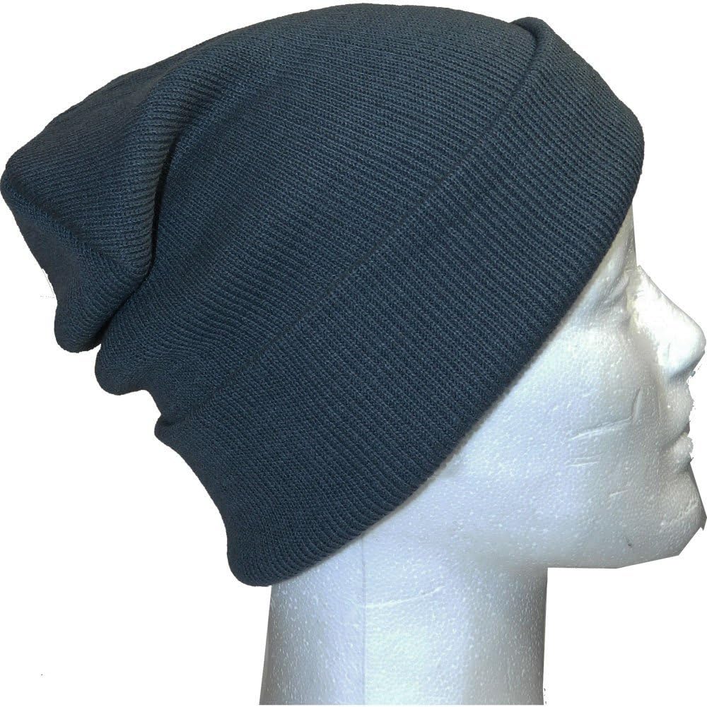 Slouchy Beanie Slouch Skull Hat Ski Hat Snowboard Hat Ribbed Beanie,One Size,Midnight Grey