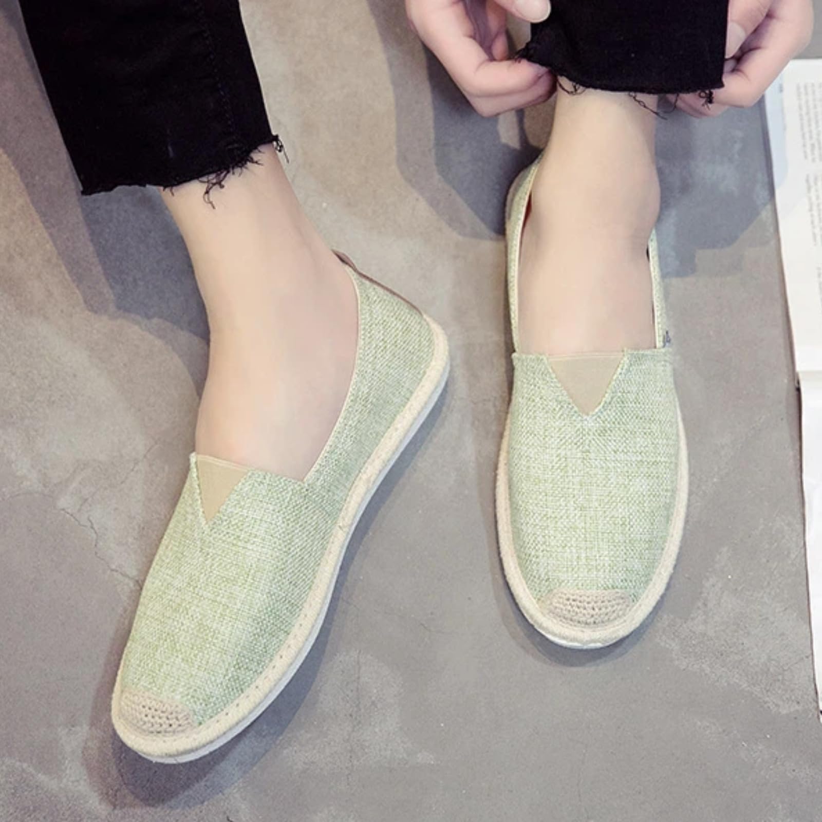 Zapatos Pescador Hombre Verano Lona Bajos SIN Cordones Informales