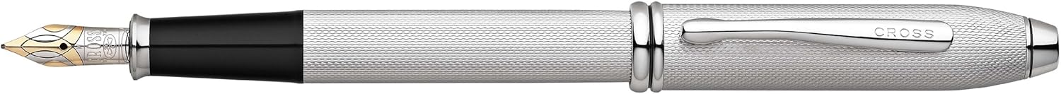 Cross Townsend, Brushed Platinum Special Edition, Fountain Pen, with Two-Tone Rhodium Plated Solid 18 Karat Gold Nib - Fine (AT0046B-29FD)