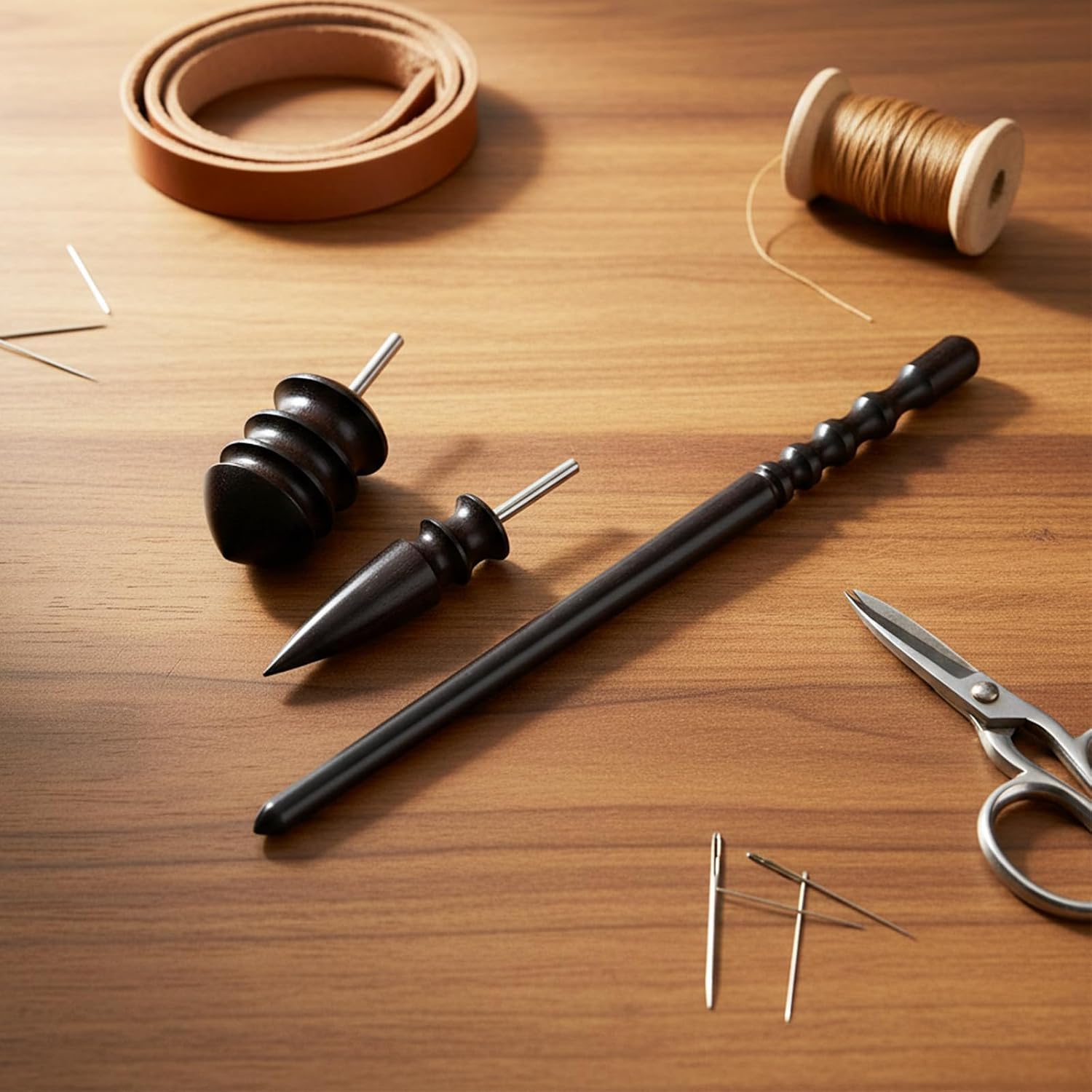 3PCS Leather Burnishing Tool, Wood Leather Burnisher Bits Leather-Tools Leather-Edge Burnishing Kit for Working Rotary Tools Tips Polishing Head Accessories for Craft Hand Making