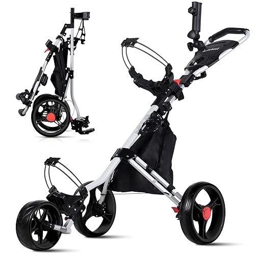 Lakehood Golf Push Cart - 3 Wheel Golf Cart for