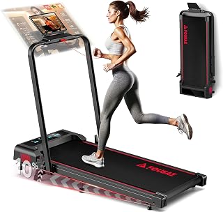 Treadmills for Home, App Compatible, 5 in 1 7.5MPH Foldable Treadmill with 10% Incline, 3.0HP Brushless Drive, 12 HIIT Programs, Full Screen LED Display, Remote Control, 400 LBS Weight Capacity