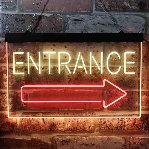 Vista 30 de ADVPRO Letrero de neón LED de doble color, flecha de entrada, rojo y azul, 16 x 12 pulgadas st6s43-i3893-rb