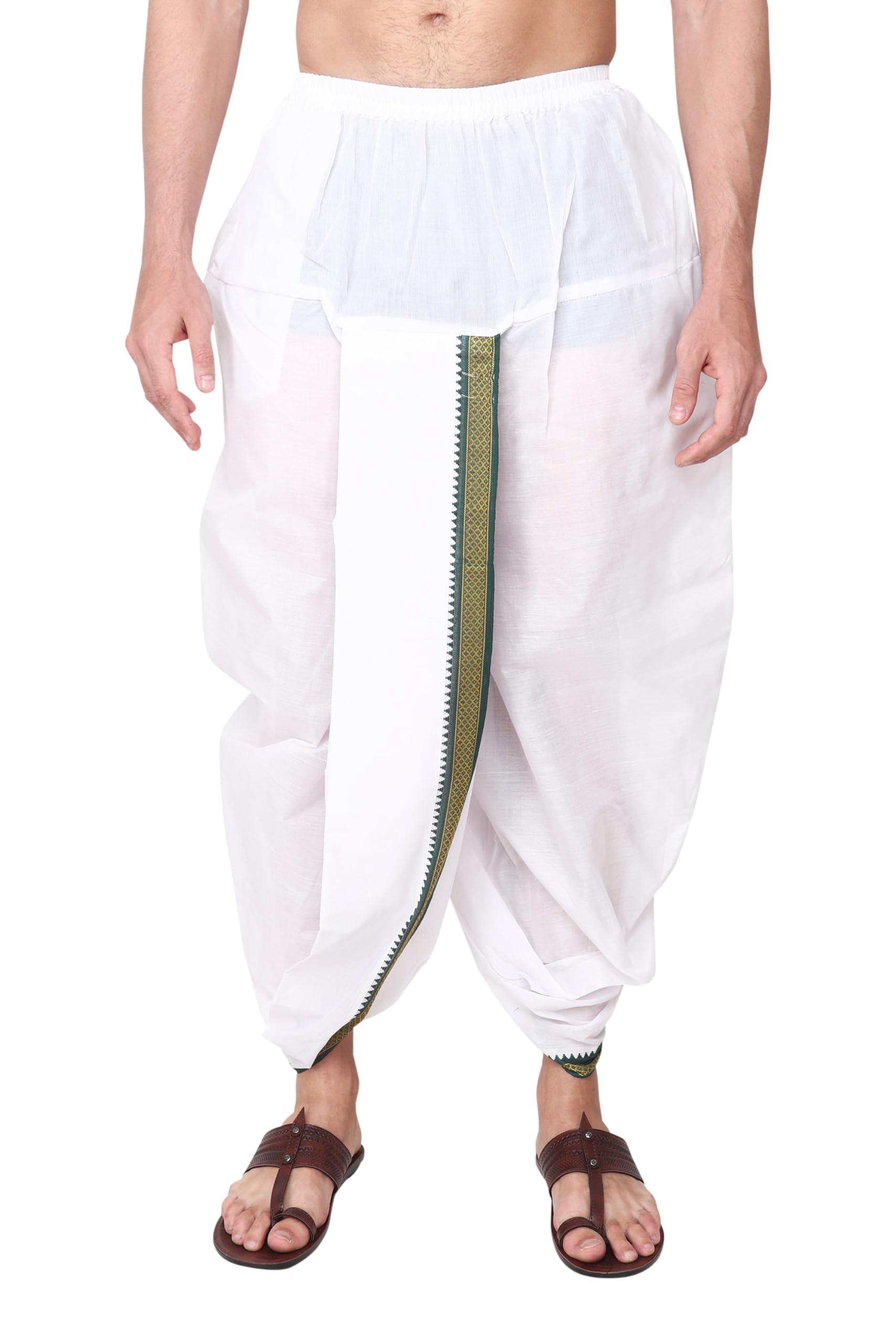 rameshwaram fabrics Cotton Dhotis for Men - Readymade Dhoti Pant Only With Pocket and Elastic Waist-picture-10