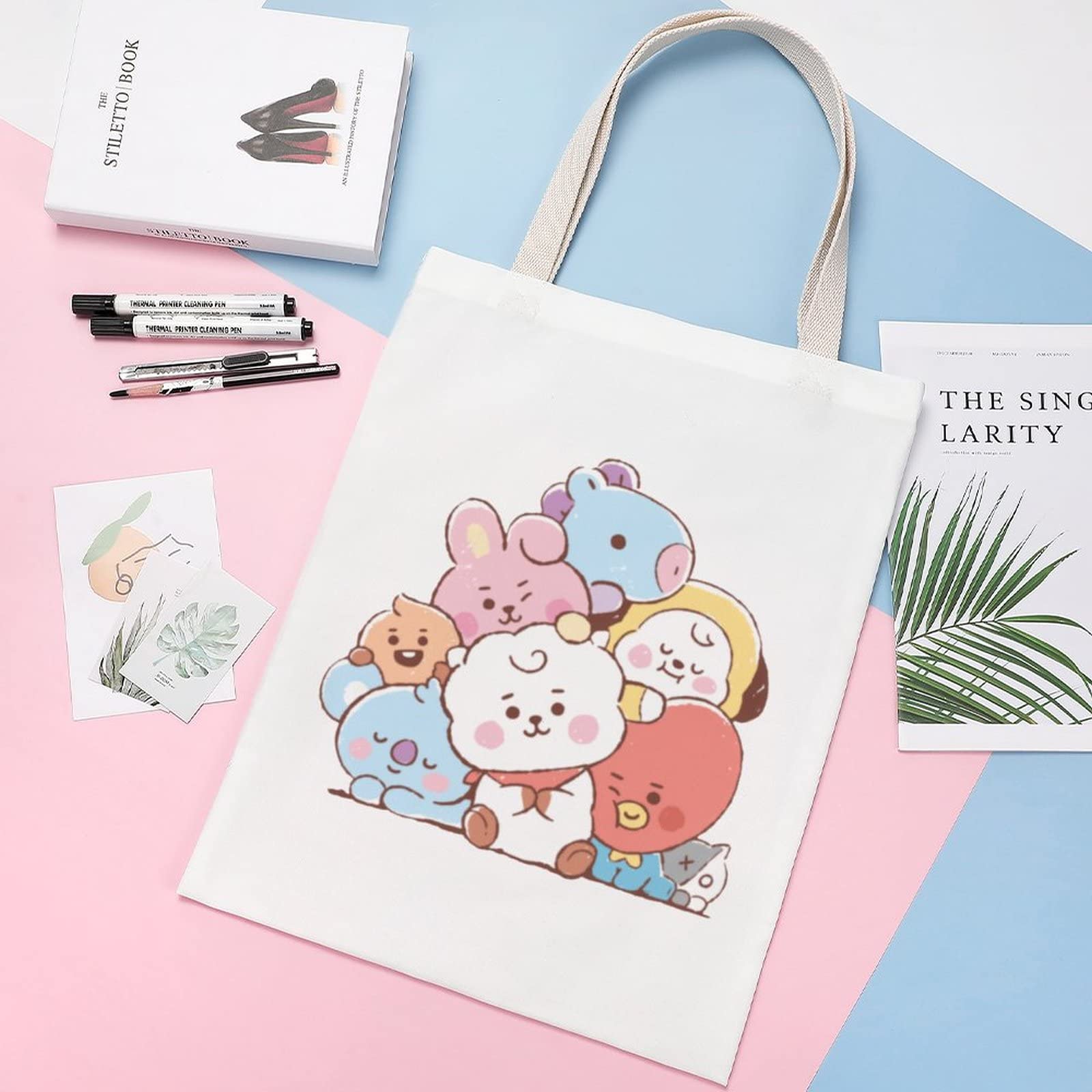 Amazon.co.jp: BT-21 トートバッグ ハンドバッグ キャンバス 帆布