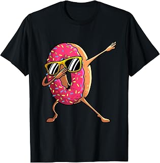 Funny Donut Designs For Boys Kids Girl Hip-Hop Dabbing Donut T-Shirt